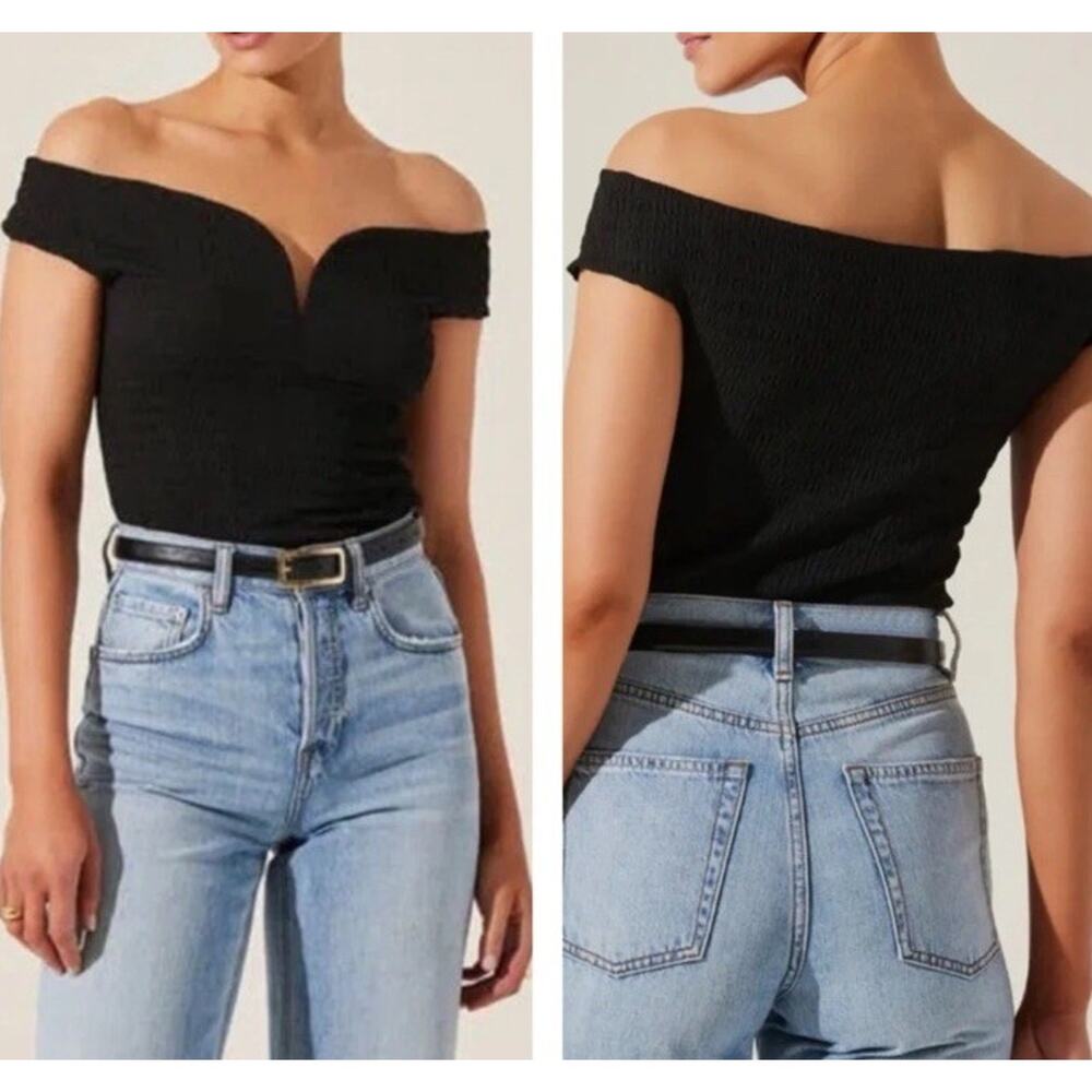 NWT ASTR The Label Textured Boned Sweetheart Neckline Crop Top Women’s Small - Picture 2 of 8